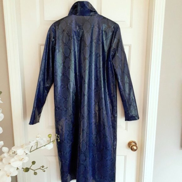 NWT Apparis black blue python faux leather duster jacket, M - Picture 16 of 16